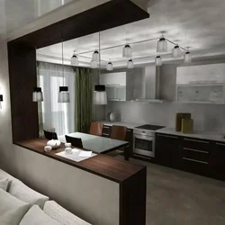 Design Of A Studio Room With A Kitchen In The House