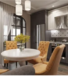 Kitchen Living Room Design With Sofa And Chairs