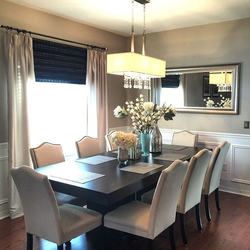 Kitchen living room design with sofa and chairs