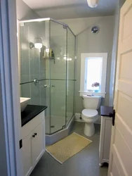 Shower room design without a bathtub with a window