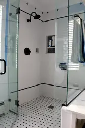 Shower room design without a bathtub with a window