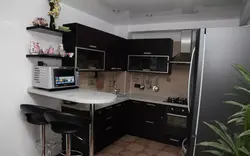 Kitchen 8 sqm design with bar counter