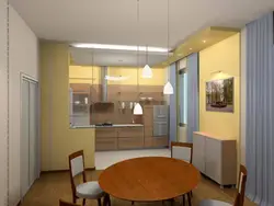 Kitchen design with a room in a panel house