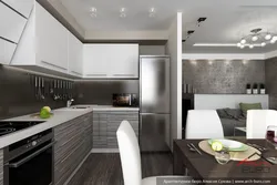 Kitchen design with a room in a panel house