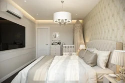 Bedroom design 12 square meters with a crib
