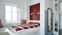Bedroom design with a single bed against the wall