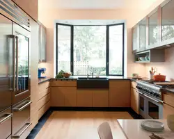 Kitchen design with two exits and a window