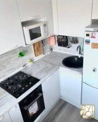 Дизайн Маленькой Кухни С Микроволновкой И Холодильником