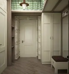 Cabinet design in the hallway opposite the front door