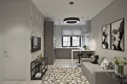 Apartment design 42 sq m with loggia