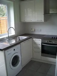 Design of a small kitchen with a dishwasher in Khrushchev