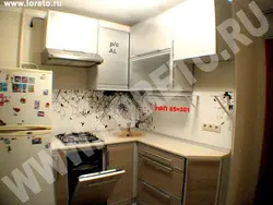 Design of a small kitchen with a dishwasher in Khrushchev
