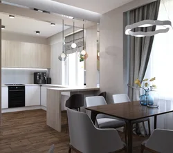 Kitchen design in a studio apartment with one window