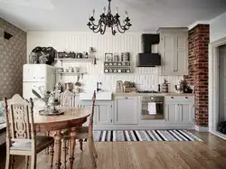 Стиль лофт и прованс в одном дизайне кухни