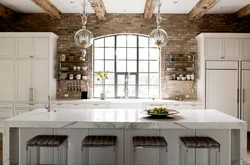 Bir mətbəx dizaynında loft və Provence üslubu