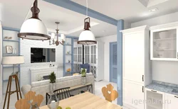 Loft and Provence style in one kitchen design