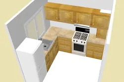 Терезе жанындағы тоңазытқышы және газ плитасы бар ас үй дизайны