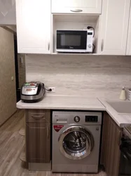 Kitchen design in Khrushchev 5 sq m with washing machine