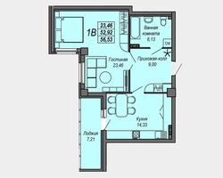 Apartment layout with balcony photo