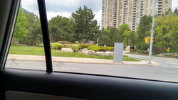 Photo of a car from an apartment window