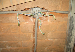 Wiring in an apartment on the wall photo