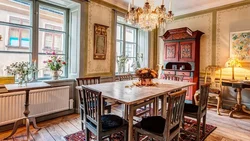 Apartment interior with antique furniture