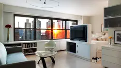 TV In The Interior Of A One-Room Apartment