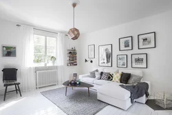 Apartment interiors with large walls