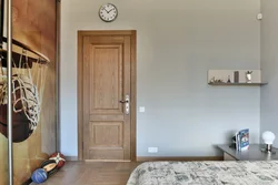 Apartment interior with wooden doors