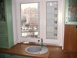 Interior by the window in an apartment in Khrushchev