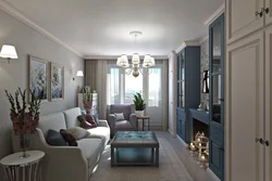 Interior of an apartment in a panel house with a balcony