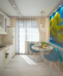 Interior of an apartment in a panel house with a balcony