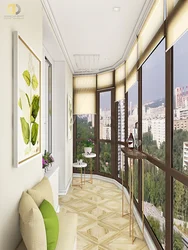 Balcony design in a three-room apartment