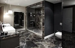 Apartment design with black tiles