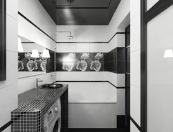 Apartment design with black tiles