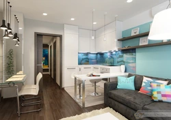 Design of a two-room apartment with one window