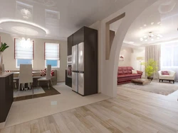 Design of a three-room apartment with two balconies