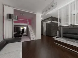 Design of a one-room apartment 40 with a niche