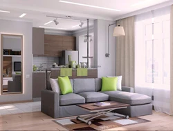 30 kvadrat metrli balkonli bir xonali kvartiraning dizayni
