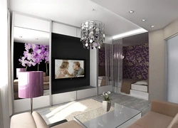 Apartment design 20 sq m with a niche