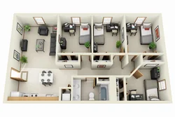 Arrangement of rooms in the apartment and their design