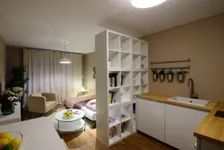 Studio apartment design 32 sq m with one window