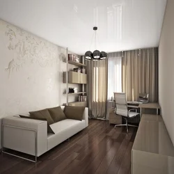 Two-room apartment design with balcony
