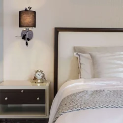 Sconce in the bedroom above the bed photo height