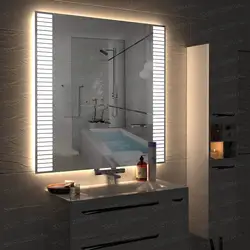 Bathroom mirror sink lighting photo
