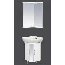 Corner sink with mirror for bathroom photo
