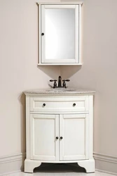 Corner sink with mirror for bathroom photo