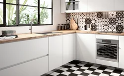 Photo Of Ceramic Tiles As An Apron In The Kitchen