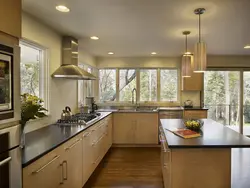 Kitchen in the middle of the house photo