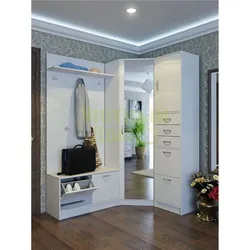 White hallway with mirror photo